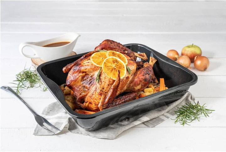 Zenker XXL Bräter Emaille (40 x 8 x 34 cm) SPECIAL COOKING, rechteckige Ofenform mit Emaille-Versieg