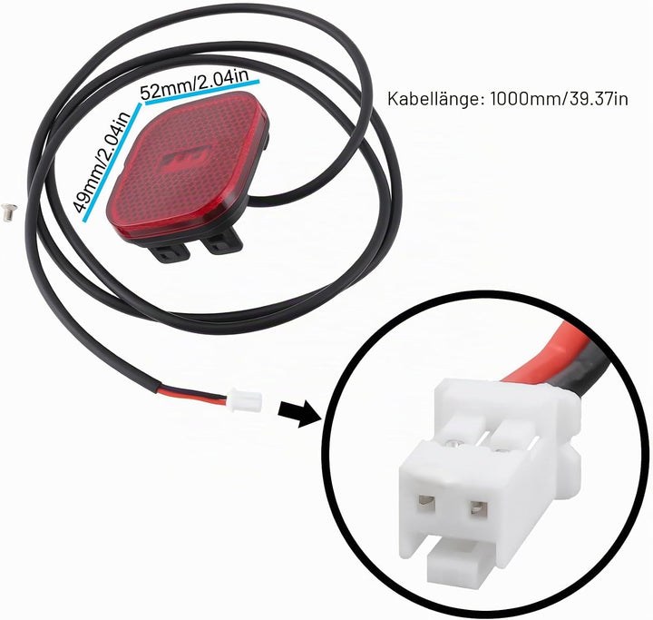 EMSea 1 x Rücklicht für Elektroroller, kompatibel mit Ninebot F D Max G2