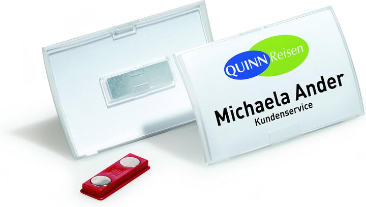 Durable Namensschild Click Fold, mit Magnet, 40 x 75 mm, 70% recycl. PP, 10 Stück, 821219, 40 x 75 m