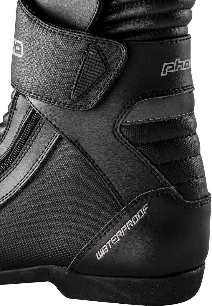 Pharao Trigon WP Motorradstiefel Kurz - Wasserdicht - PU - Polyester 42 EU Schwarz, 42 EU Schwarz