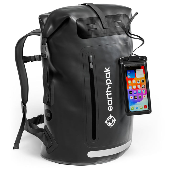 Earth Pak wasserdichter Rucksack – 35L / 55L Waterproof Backpack mit leistungsstarkem Rolltop Rollve
