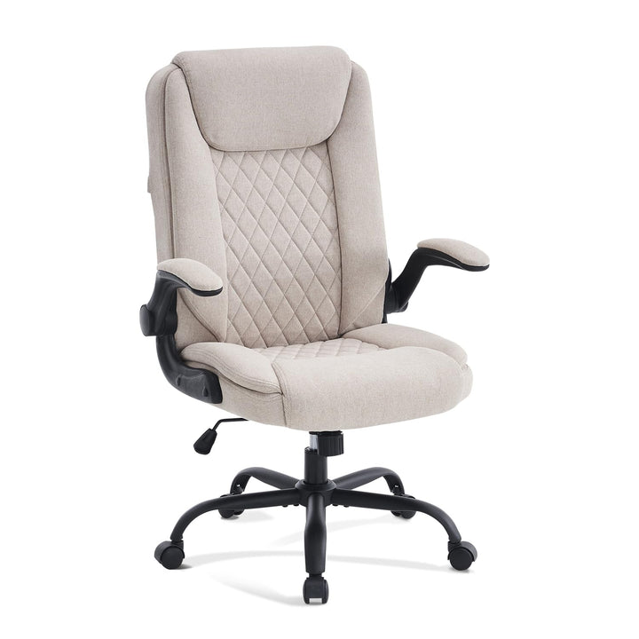 CASTLOVE Bürostuhl Ergonomisch Schreibtischstuhl Chefsessel Mit Gepolsterten Armlehnen Klappbar, H?h