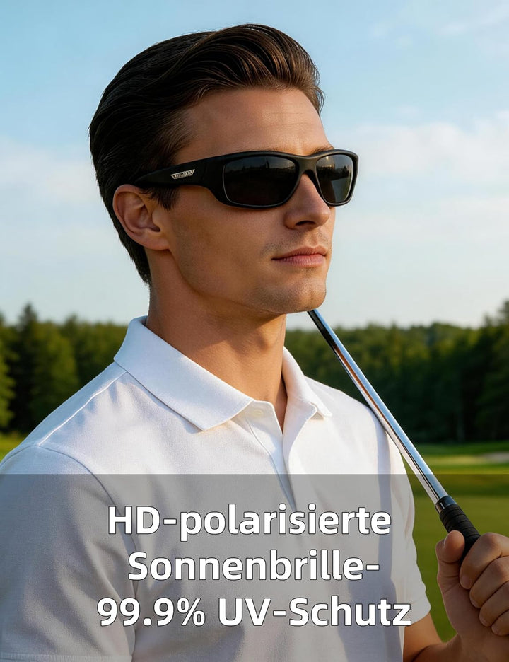 PUKCLAR Herren Sonnenbrille Polarisierte Sportbrille Radsportbrillen Fahrerbrille Damen UV400 Schutz