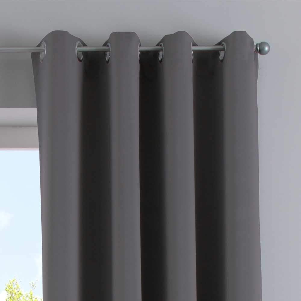 Gardinenbox Vorhänge Blickdicht »Newyork« Dunkelgrau HxB 245x295 cm 2er-Pack Thermo-Gardinen Verdunk