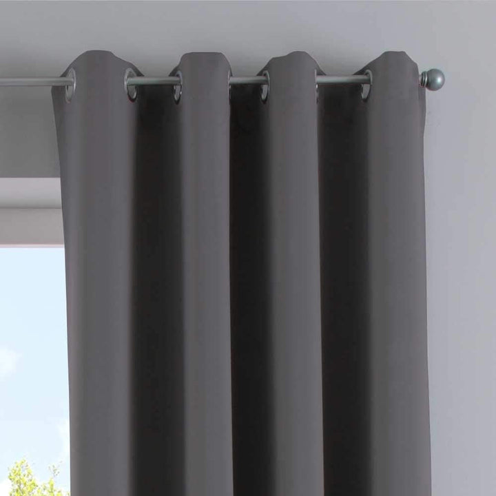 Gardinenbox Vorhänge Blickdicht »Newyork« Dunkelgrau HxB 245x295 cm 2er-Pack Thermo-Gardinen Verdunk