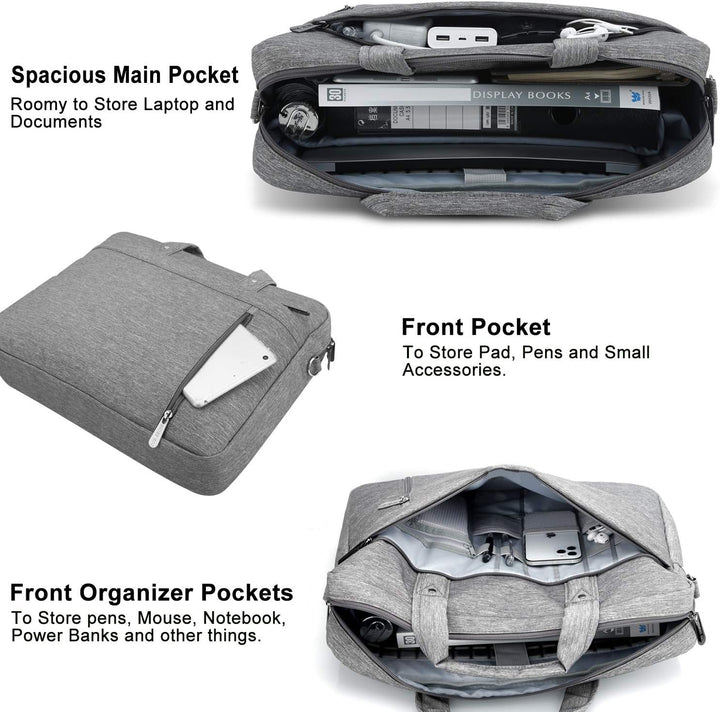 DOB SECHS Laptoptasche 15-15,6 Zoll Aktentaschen Notebooktasche Schulter Tasche für Uni Arbeit Busin