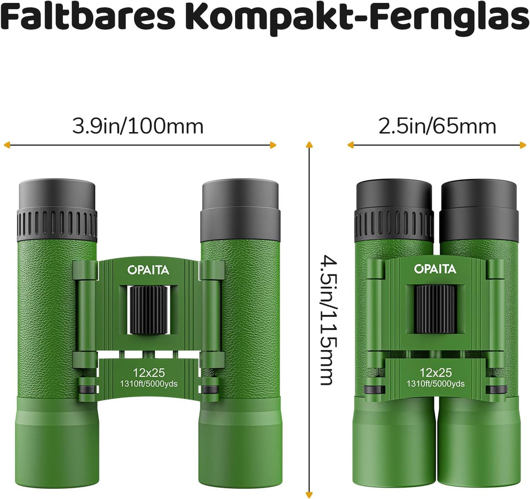 12X25 Fernglas für Kinder - Opaita Klein Ferngläser für Jungen Mädchen Vogelbeobachtung - Jagd Wande
