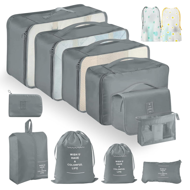 13 Stück Koffer Organizer Set, Packing Cubes, Wasserdichte Kofferorganizer für Urlaub und Reisen, Tr