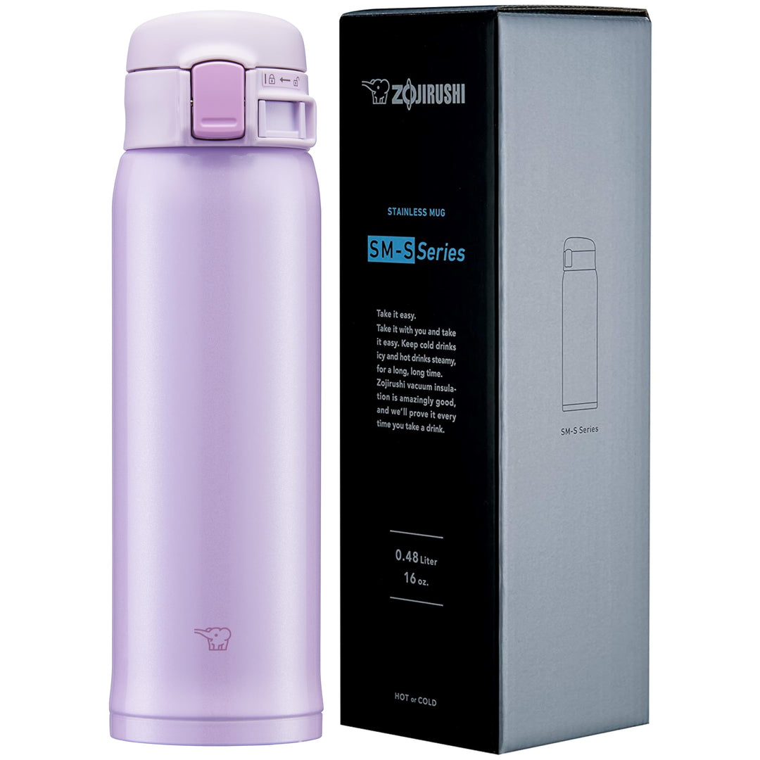 Zojirushi SM-SR48E-VP Thermobecher 480 ml – Auslaufsicherer Vakuum-Edelstahlbecher, ultraleicht, BPA