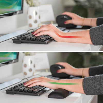 Hama Handballenauflage für Tastatur (ergonomische Tastatur Handauflage, rutschfeste Tastatur Pad Han