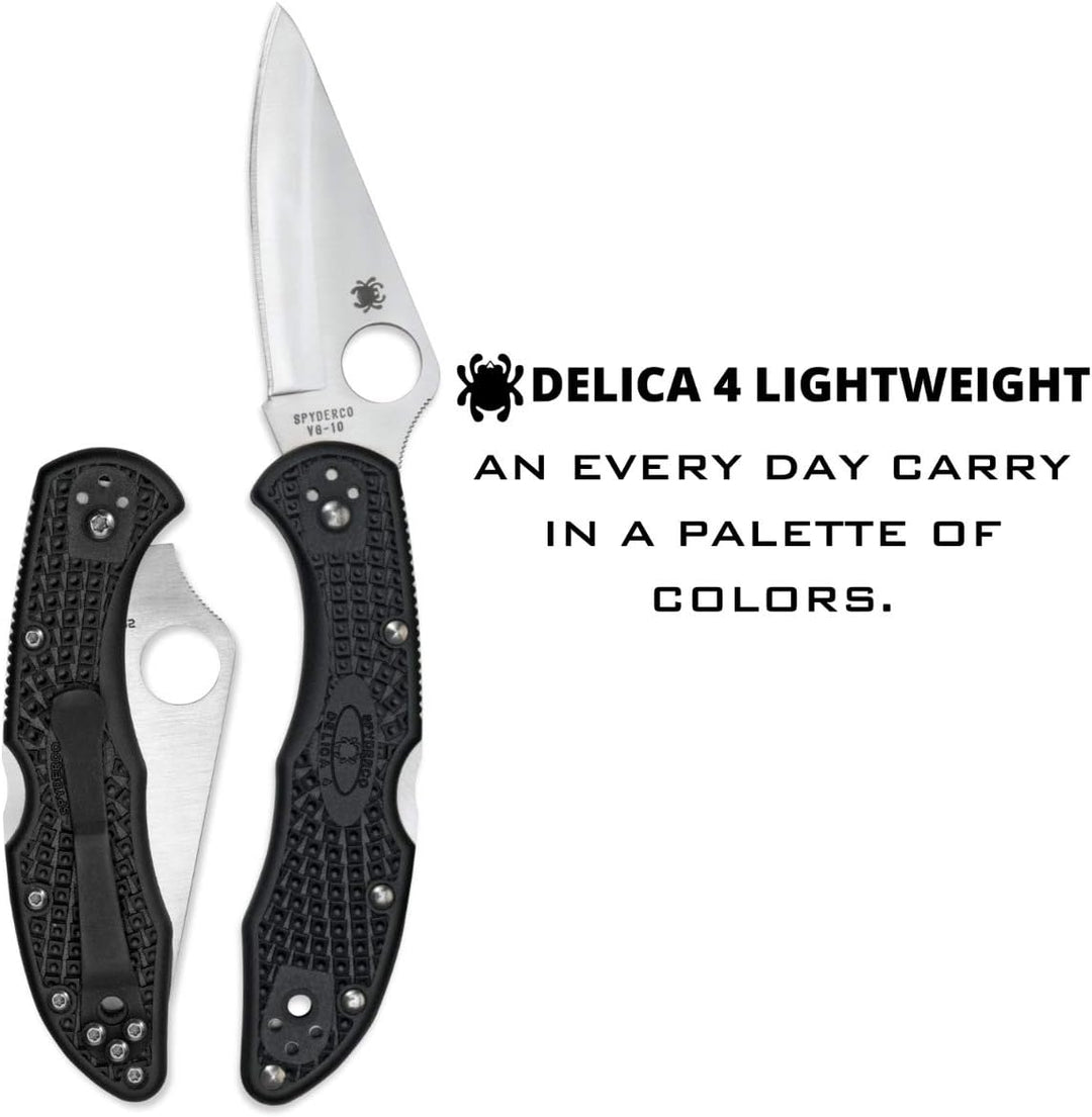 Spyderco Delica 4 Spyder Kantenfaltmesser, Schwarz