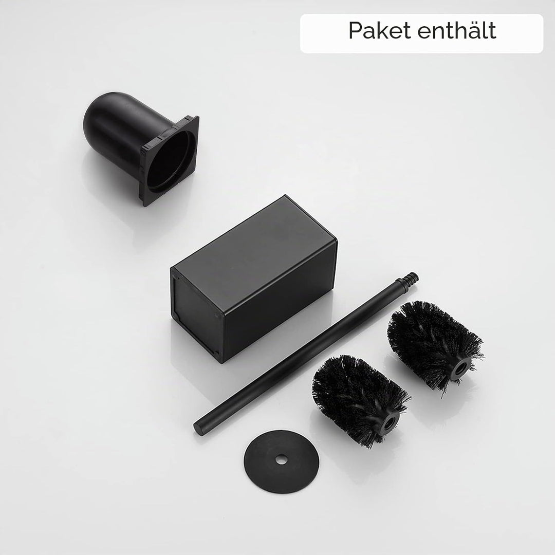 BGL Klobürste Schwarz, aus Edelstahl, Quadratisch Wc Bürste, Schwarz, Schwarz