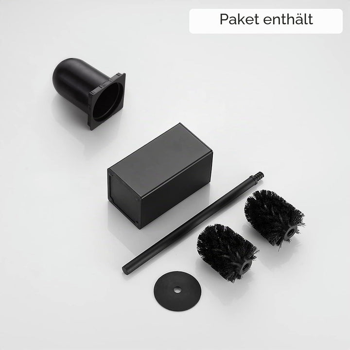 BGL Klobürste Schwarz, aus Edelstahl, Quadratisch Wc Bürste, Schwarz, Schwarz