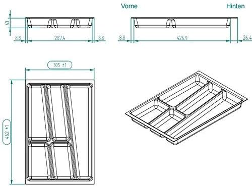 ORGA-BOX® II Besteckeinsatz für Nobilia 40er Schublade bis 07/2012 (462 x 305 mm BITTE MESSEN SIE IH