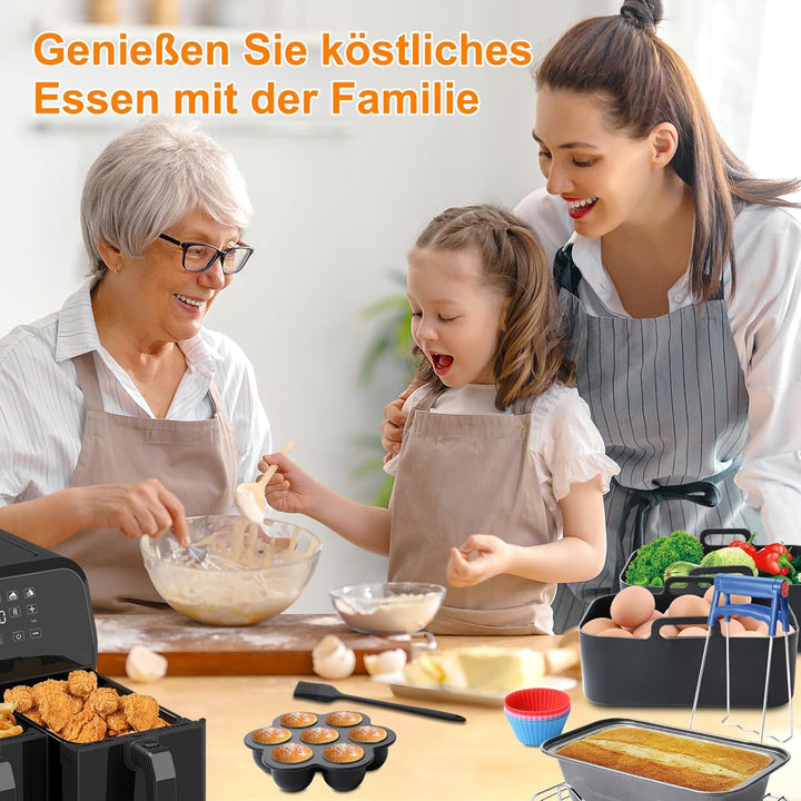 19PCS Zubehör Heissluftfritteuse für Ninja Foodi AF400EU AF300EU AF500EU, Airfryer Zubehör Silikonfo