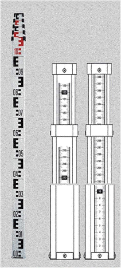 NEDO 345122-637 Teleskop-Nivellierlatte Standard Line m. Anstecklibelle ausziehbar bis 5 m