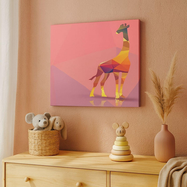 ARTTOR Bilder auf Leinwand 100x70cm Leinwandbild Giraffe modern Grafik Gross Wanddeko Bild Schlafzim