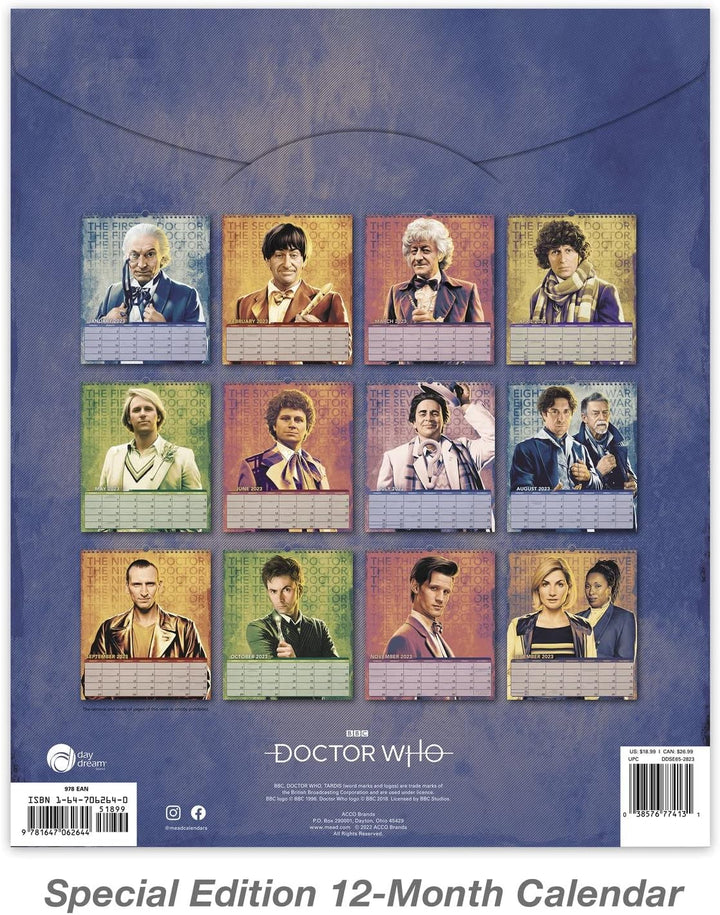 Day Dream Calendars DDSE652823 Doctor Who Monatskalender, Sonderausgabe, 16 Monate, 33 x 38 cm Docto