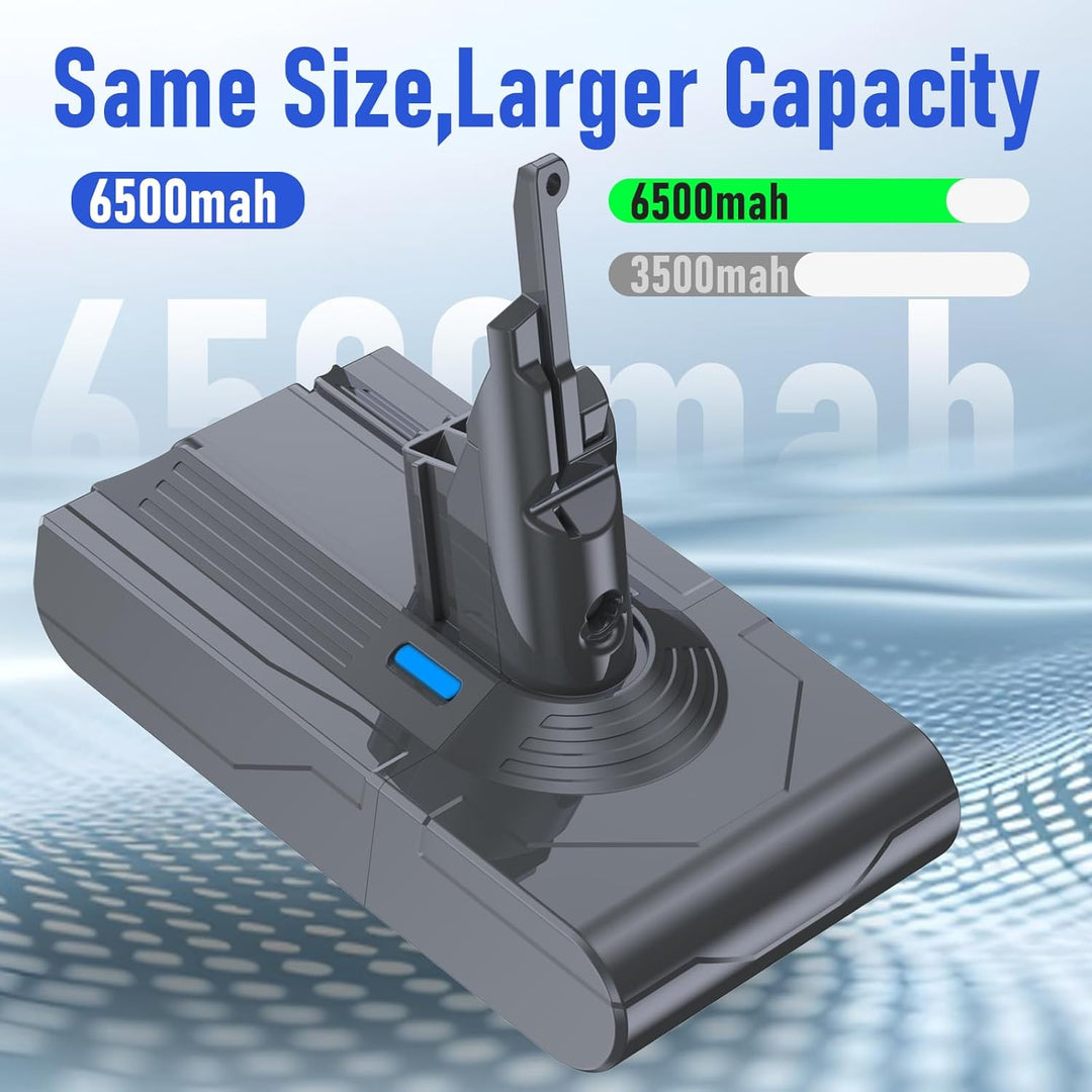 6,5 Ah Akku für Dyson V8 Staubsauger Serie SV10 Ersatzakku für V8 Animal Cordless HEPA/Absolute Cord