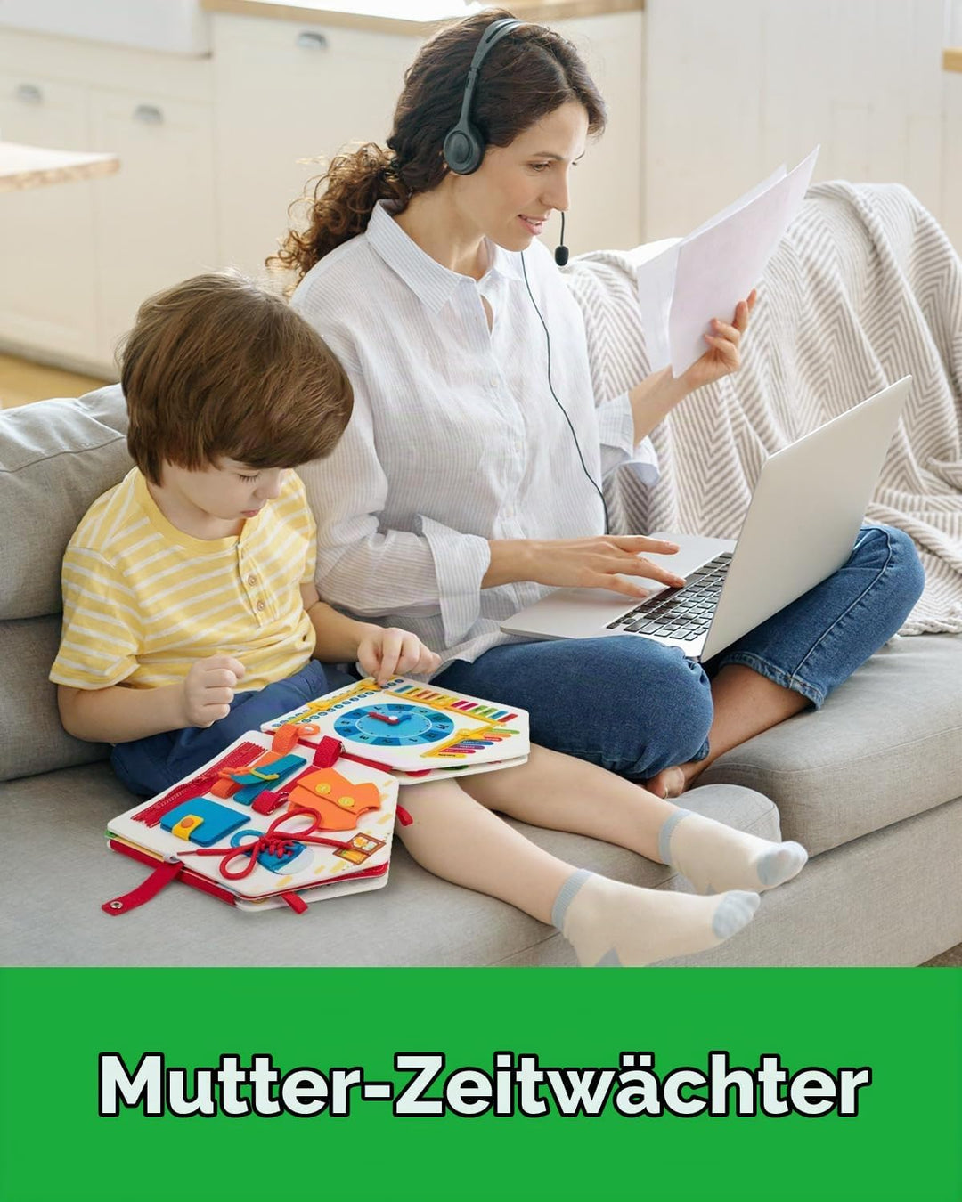 Coogam Kugans Kinder fühlen Sich beschäftigt mit Montessori Bücher, geschäftige Aktivitäten mit sens