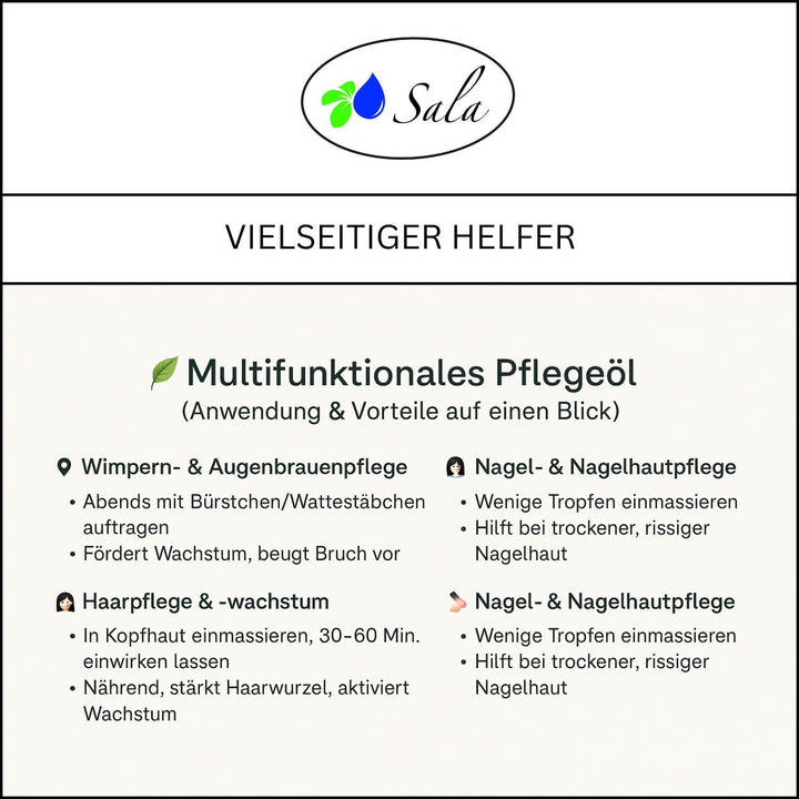 Sala Rizinusöl kaltgepresst BIO 1 L 1000 ml Glasflasche Rizinusöl kaltgepresst bio 1 l (1er Pack), R