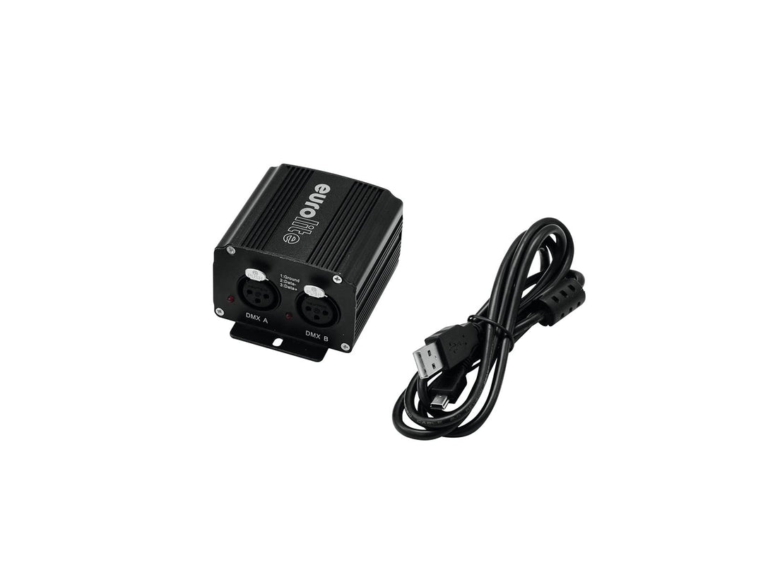 EUROLITE USB-Interface 2x512 DMX/Artnet inkl. 64x DMX512 Steuersoftware | USB-Interface für 2 DMX-Un