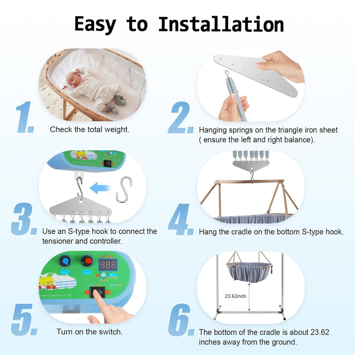 Hängende elektrische Wiegensteuerung Babyschaukel Controller Motor für Babys Federwiege,mit Einstell