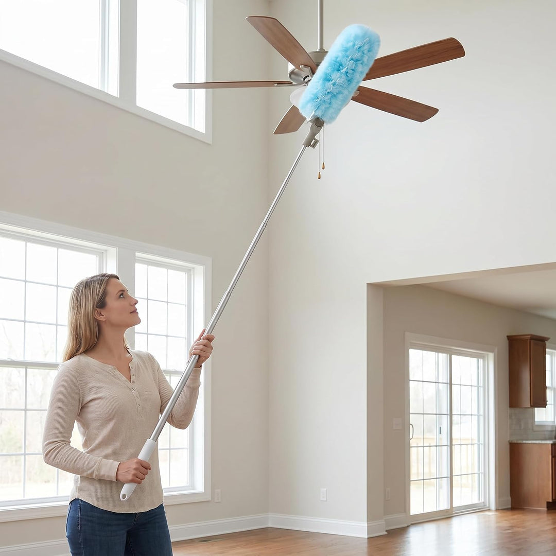 Staubwedel, 180cm Staubwedel Teleskop, Staubmagnet(Blau) | Kompatibel mit Swiffer Staubmagnet Grad 3
