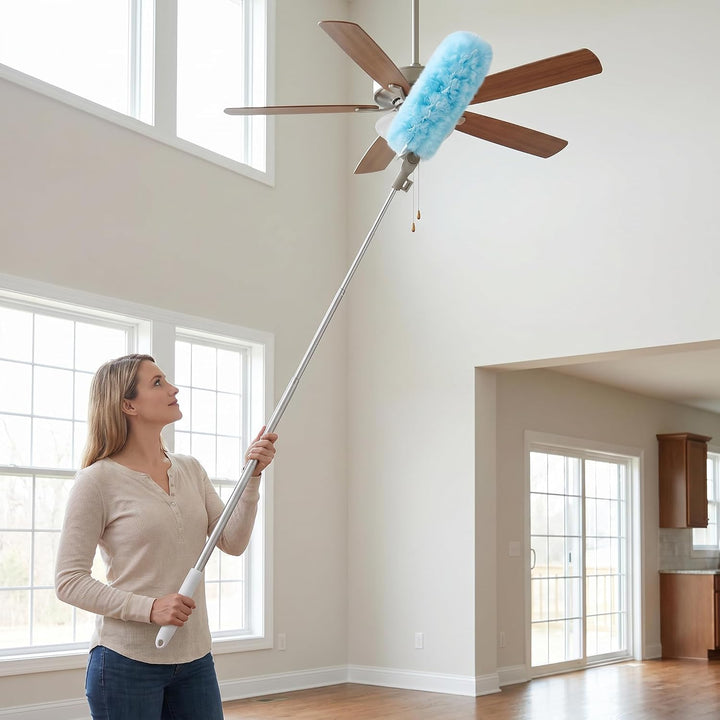Staubwedel, 180cm Staubwedel Teleskop, Staubmagnet(Blau) | Kompatibel mit Swiffer Staubmagnet Grad 3