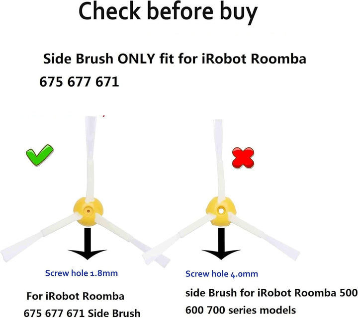 Ersatzteile, kompatibel mit iRobot Roomba 675 677 671 655 645 Robotik, Filter, Seitenbürste, Borsten