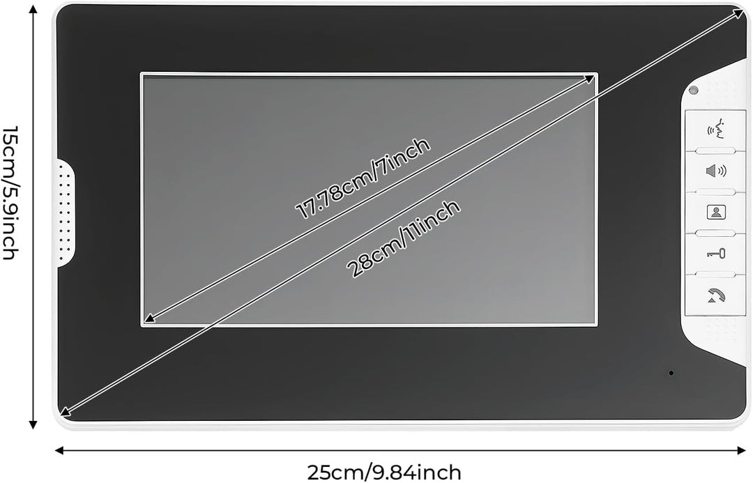 Video Türsprechanlage 4-Draht, Video-Türsprechanlagen-Set (Türöffner, 2 x 7 Monitor, Aussenkamera Ge