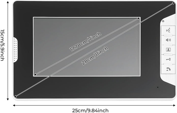Video Türsprechanlage 4-Draht, Video-Türsprechanlagen-Set (Türöffner, 2 x 7 Monitor, Aussenkamera Ge