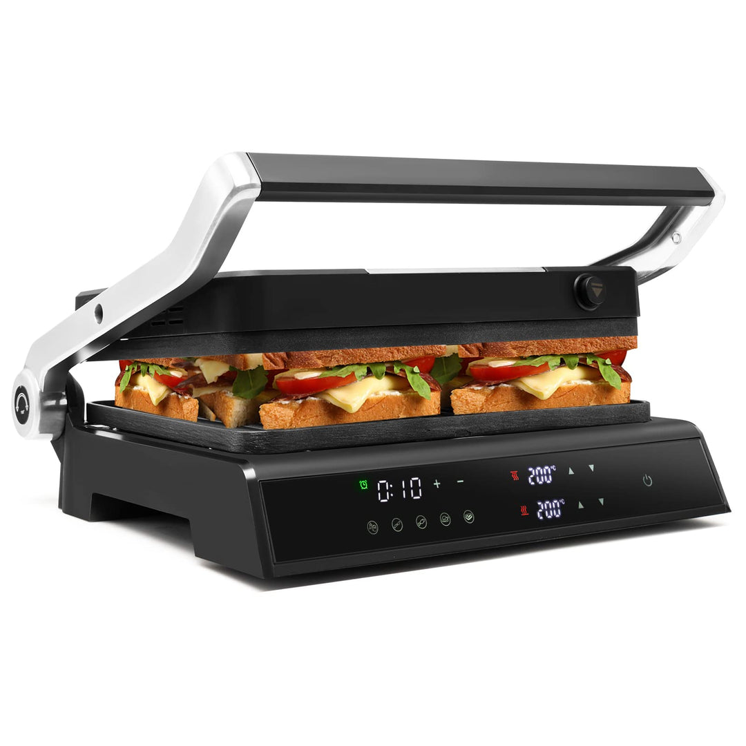 RELAX4LIFE Kontaktgrill 1800W, Elektrogrill Sandwichmaker Paninimaker, Sandwichtoaster 3 in 1, Grill