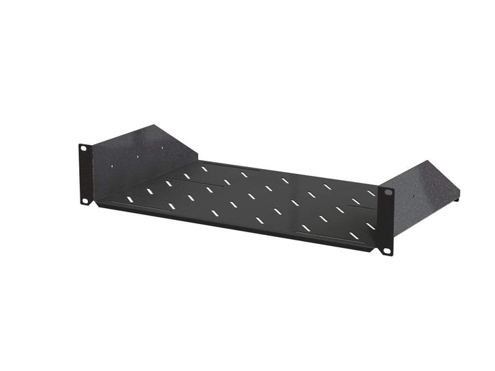 Rack Magic - 2HE Fachboden 19" Rackablage - Serverschrank - bis 15kg 280mm Tiefe - schwarz