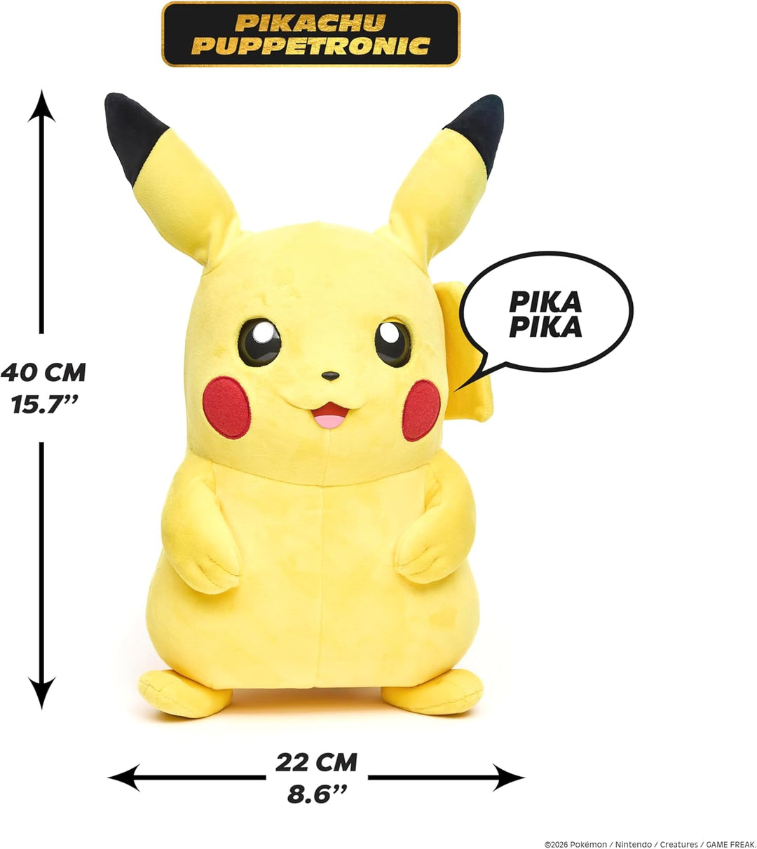 Wow! Stuff Pokémon Pikachu Puppetronic by RealFX I Interaktive Handpuppe 40 cm I 120+ Geräusche & Ak