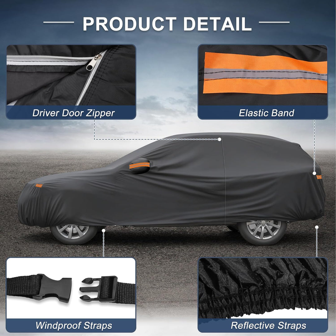 X Autohaux, Autoabdeckung für Hyundai Tucson aus 210D-PU für den Aussenbereich – vollständige Autoab