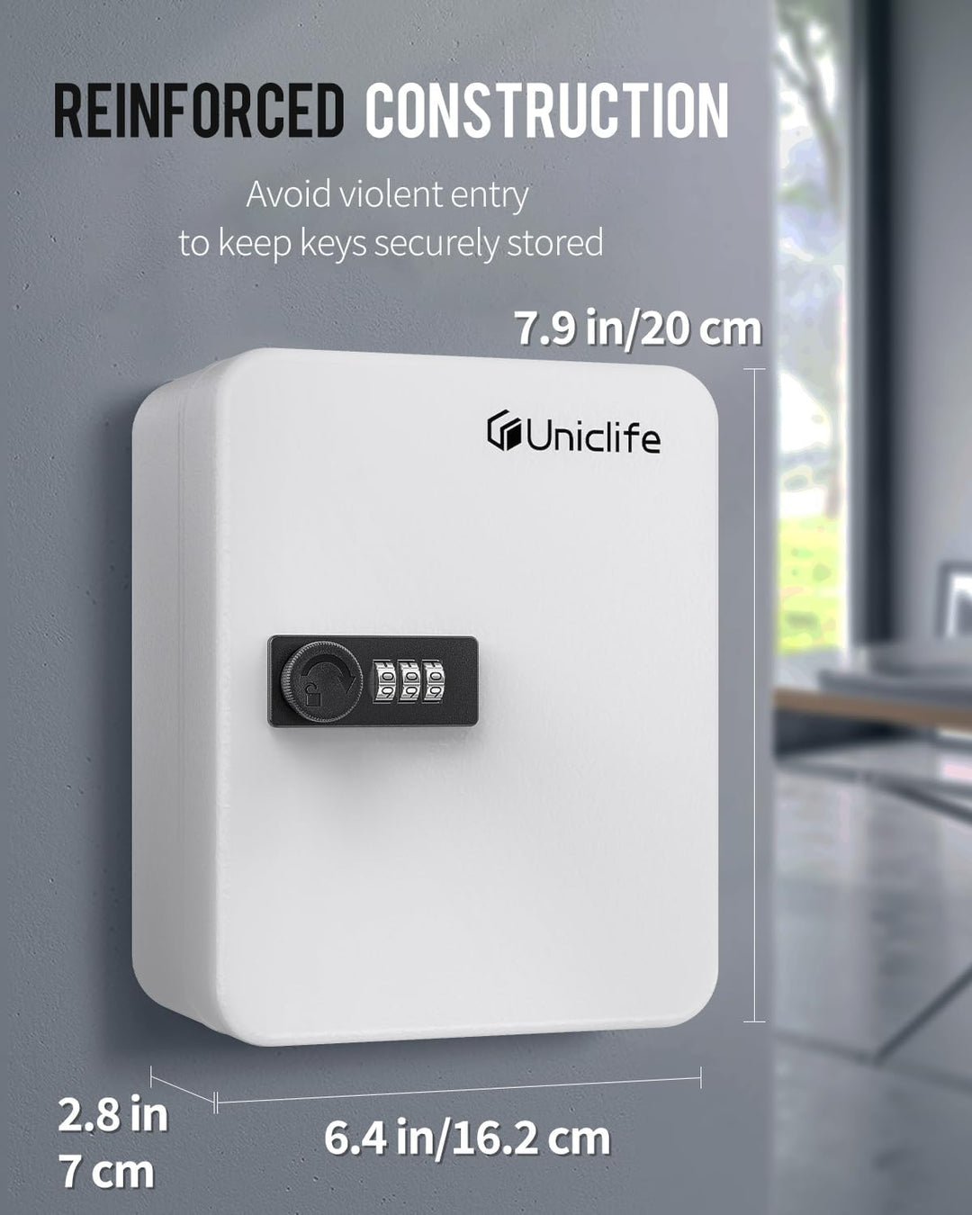Uniclife 20 Position Schlüssel Kabinett mit Kombination Lock Resettable White Digital Security Stora