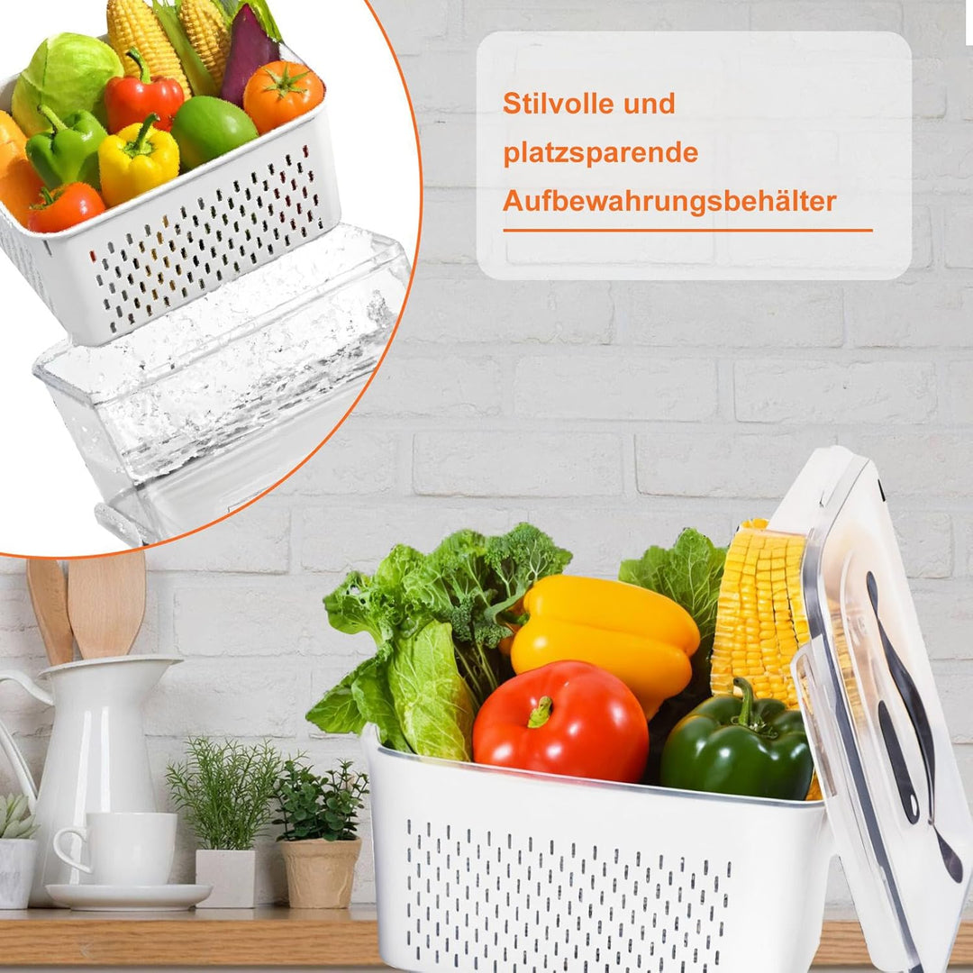 10 PCS Obst Aufbewahrung Kühlschrank, Abtropfen Beeren-Behälter, Gemüse Aufbewahrung Kühlschrank (Ma