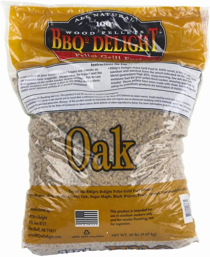 BBQR s Delight Räucherpellets aus Eichenholz, 9 kg Eiche 20 lbs. Bag, Eiche 20 lbs. Bag