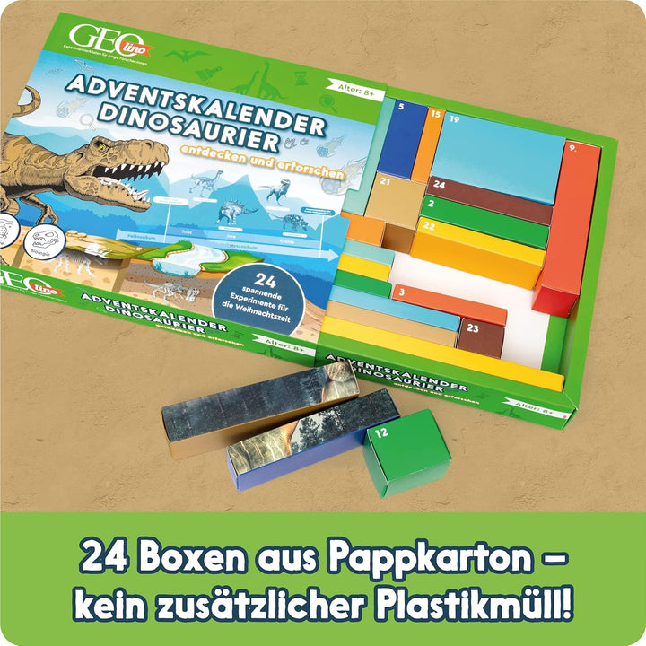FRANZIS 67205 - GEOlino Adventskalender Dinosaurier entdecken und erforschen, 24 spannende Experimen