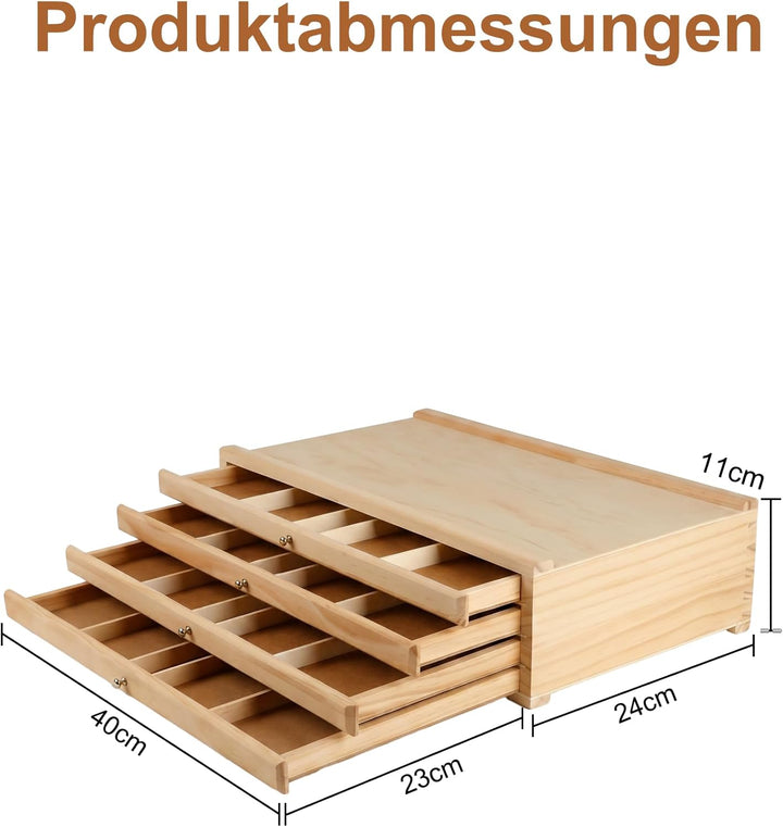 4 Schublade Holz Künstler Supply Aufbewahrungsbox: Schubladenbox Holz Zeichenutensilien Organizer 40