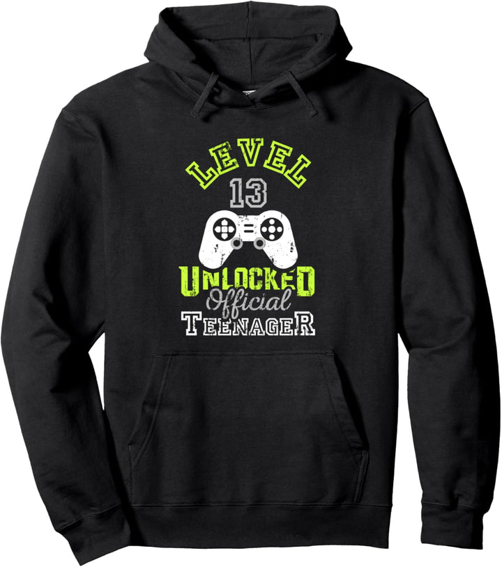 Geburtstag Geschenk Level 13 Unlocked Offizieller Teenager Pullover Hoodie
