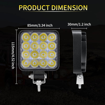 Willpower 10PCS 3.3 Zoll 48W Led Arbeitsscheinwerfer Bar Mini Led Scheinwerfer 12V 24V Spot Led Bar