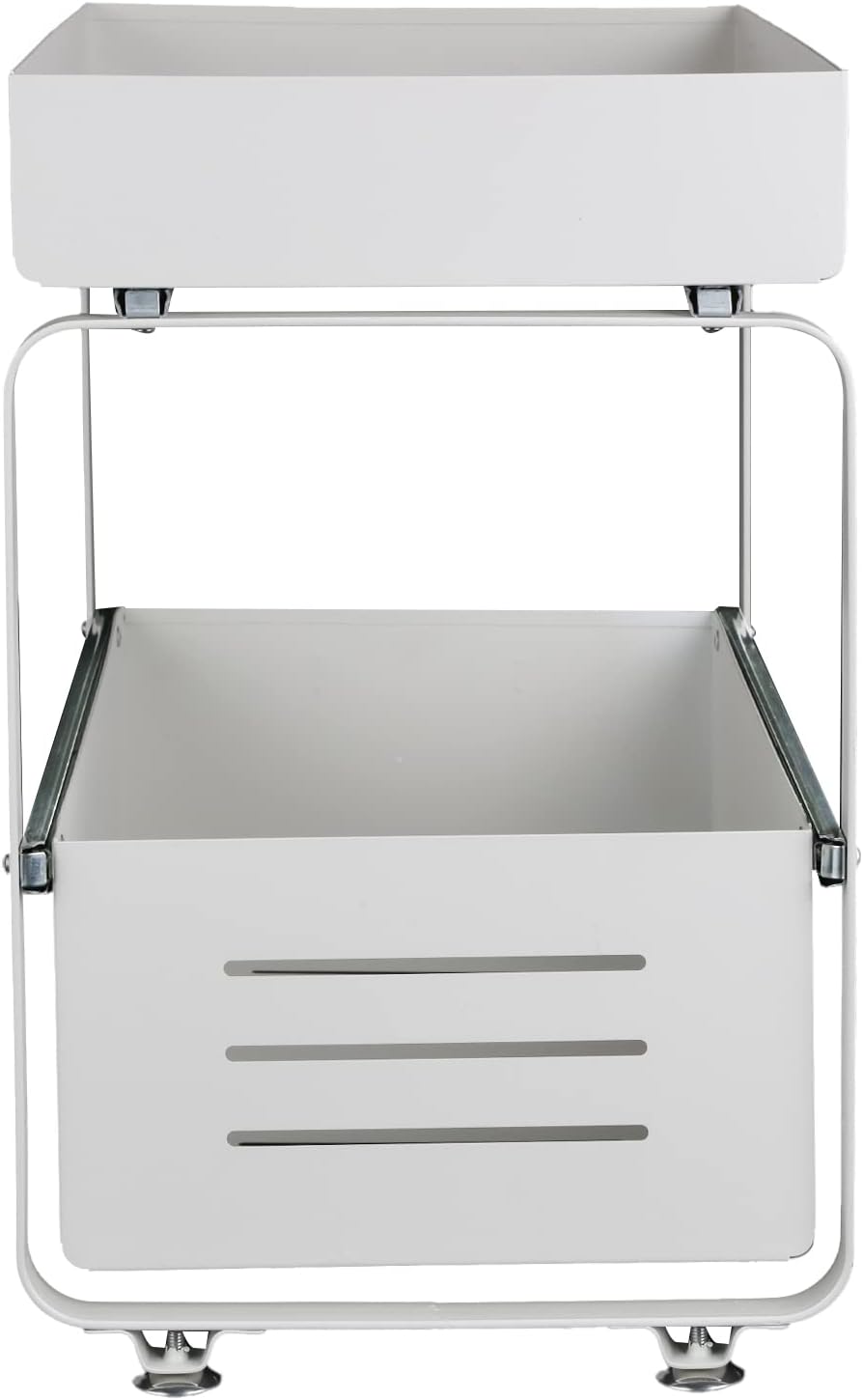 HUOLE 2 Etagen Unter Waschbecken Regal, Küchenschrank Organizer aus Metall, Spülschrank Putzmittel O