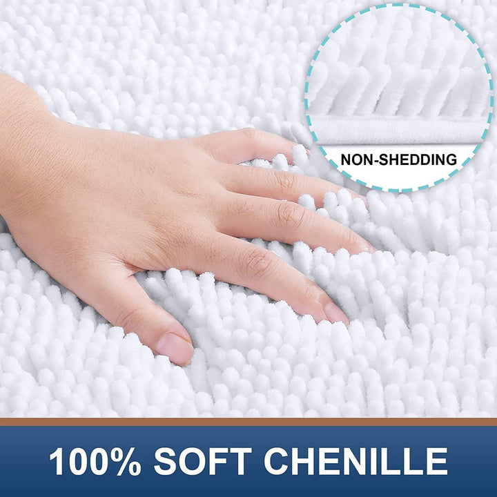 Homaxy rutschfeste Badematte Chenille Badezimmerteppich Mikrofaser Badteppich Saugfähige Hochflor Ba
