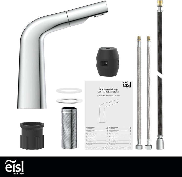 EISL COOL Waschtischarmatur mit herausziehbarer Brause zum Haarewaschen, wassersparender Wasserhahn,
