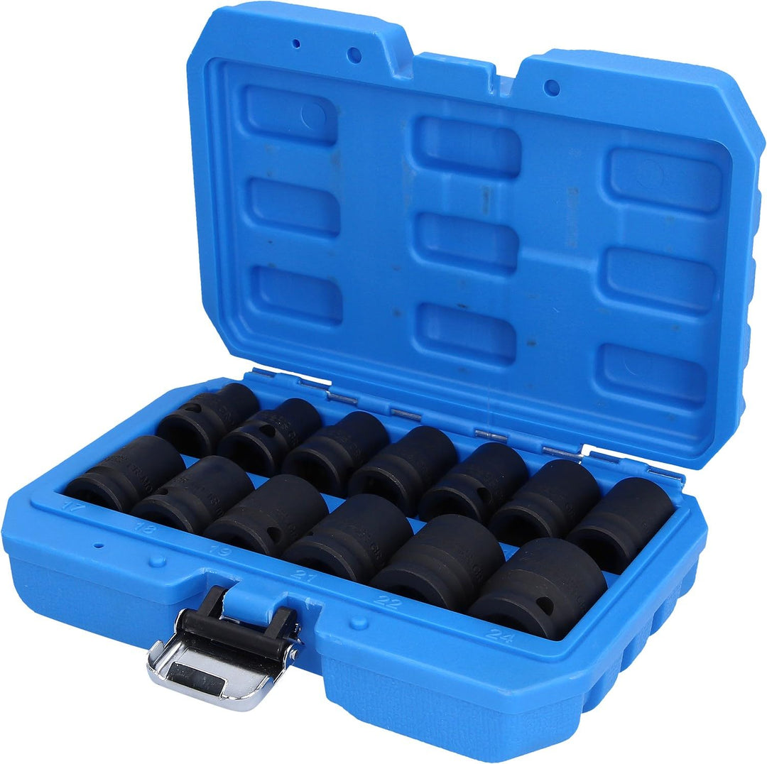 BRILLIANT TOOLS BT022620 1/2" Kraft-Stecknuss-Satz sechskant, 13-TLG, kurz [Powered by KS Tools]