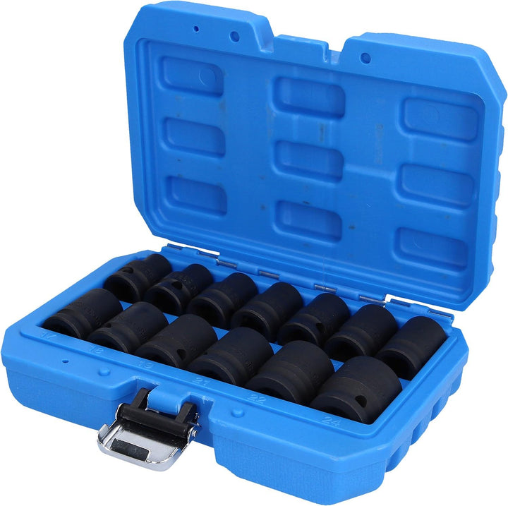 BRILLIANT TOOLS BT022620 1/2" Kraft-Stecknuss-Satz sechskant, 13-TLG, kurz [Powered by KS Tools]