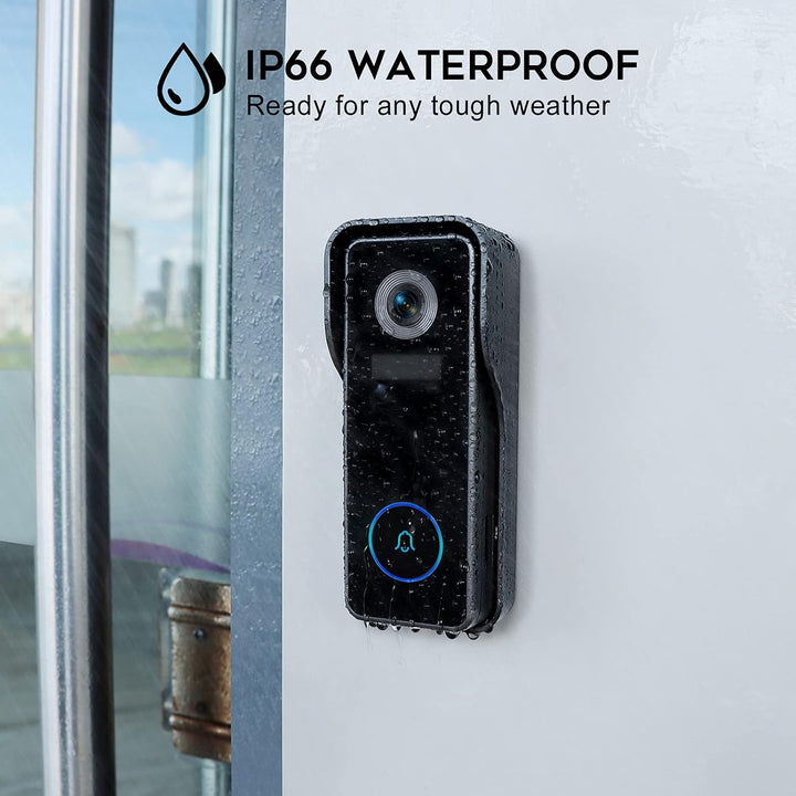 XTU WLAN Video Türklingel mit Kamera 2K HD Kabellose Video Doorbell mit Gong, Smarte Türklingel mit