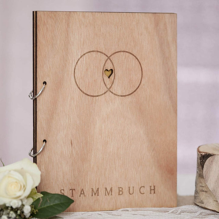 Hochzeitideal Stammbuch der Familie Familienstammbuch Holzcover inkl. Lasergravur (Serie Alan)